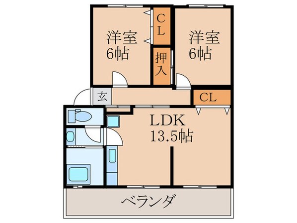 グリーンハイツうえだの物件間取画像